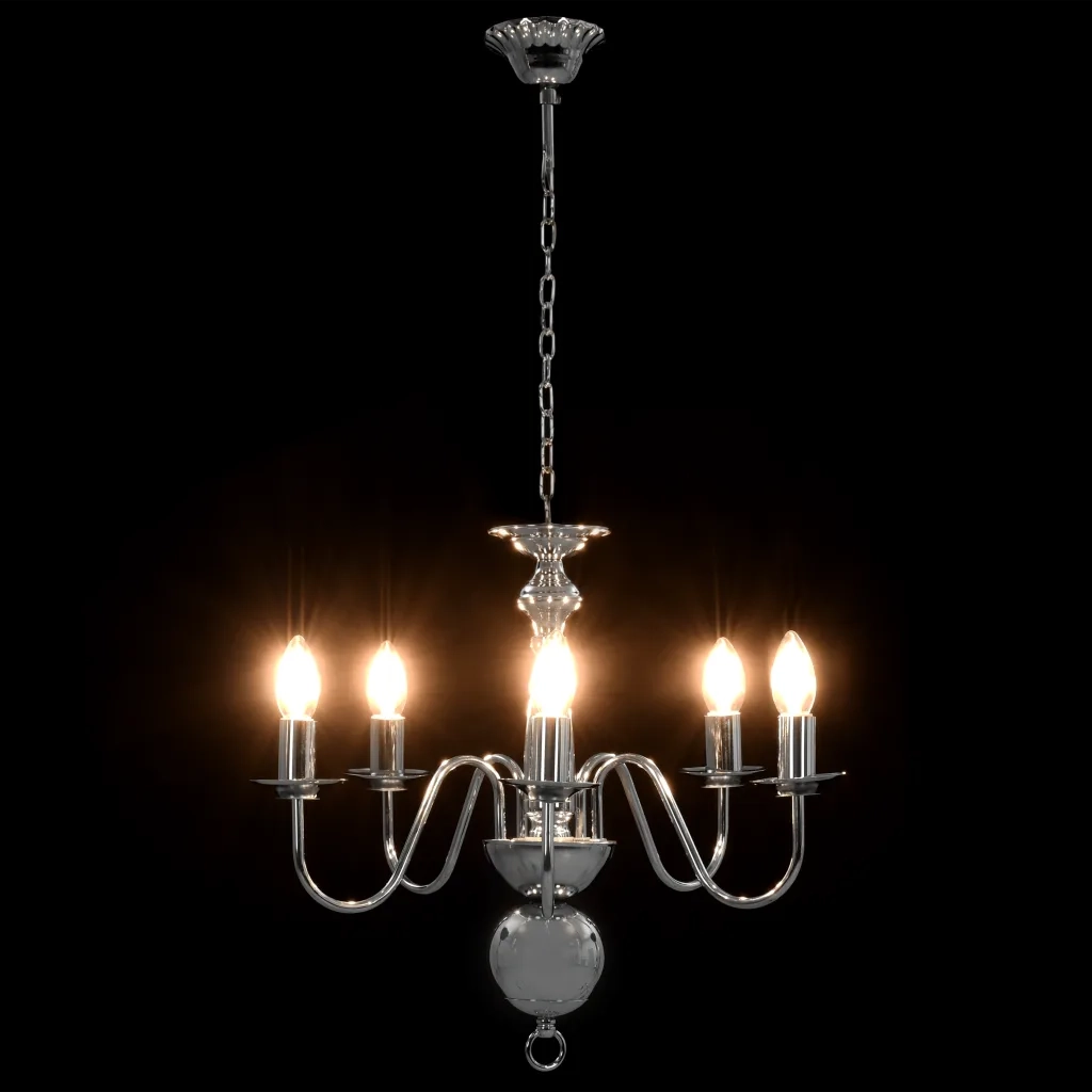 Lampadario Argento 5 Lampadine Attacco E14 281616