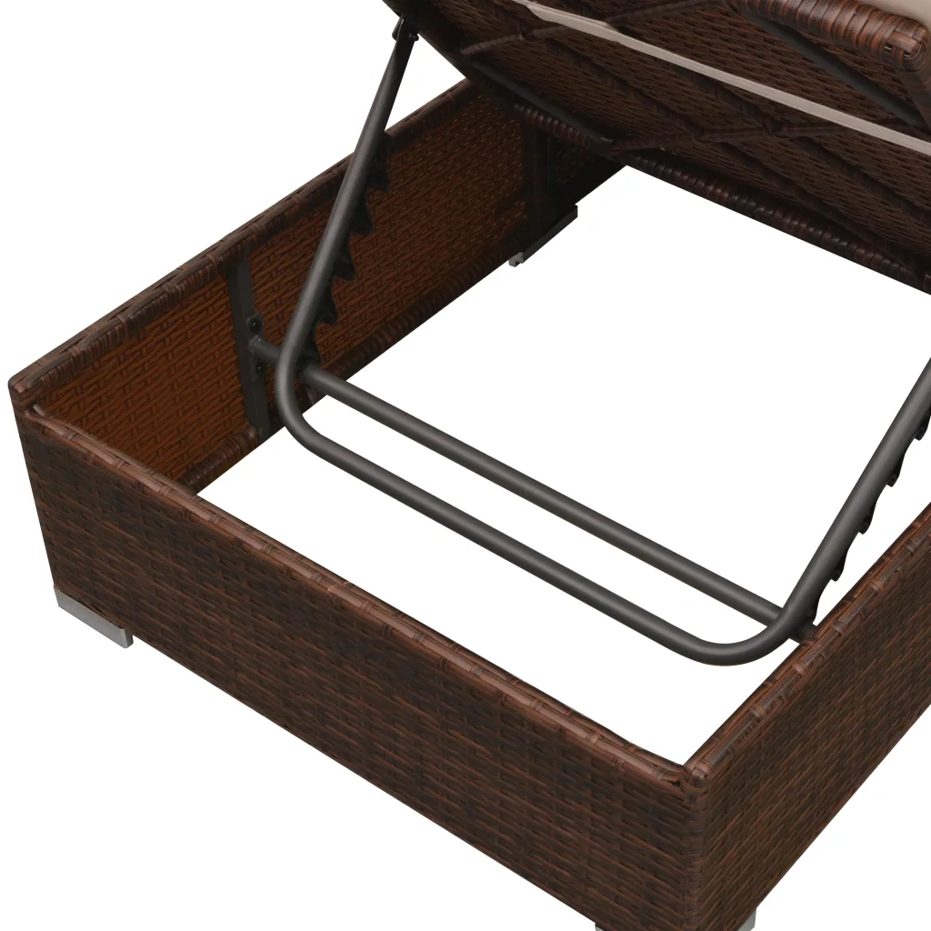 Set Divani da Giardino 3 pz con Cuscini in Polyrattan Marrone 42747