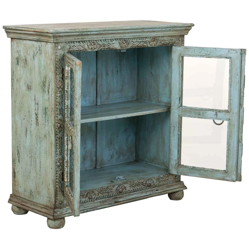 Credenza in legno blu 97x43x100