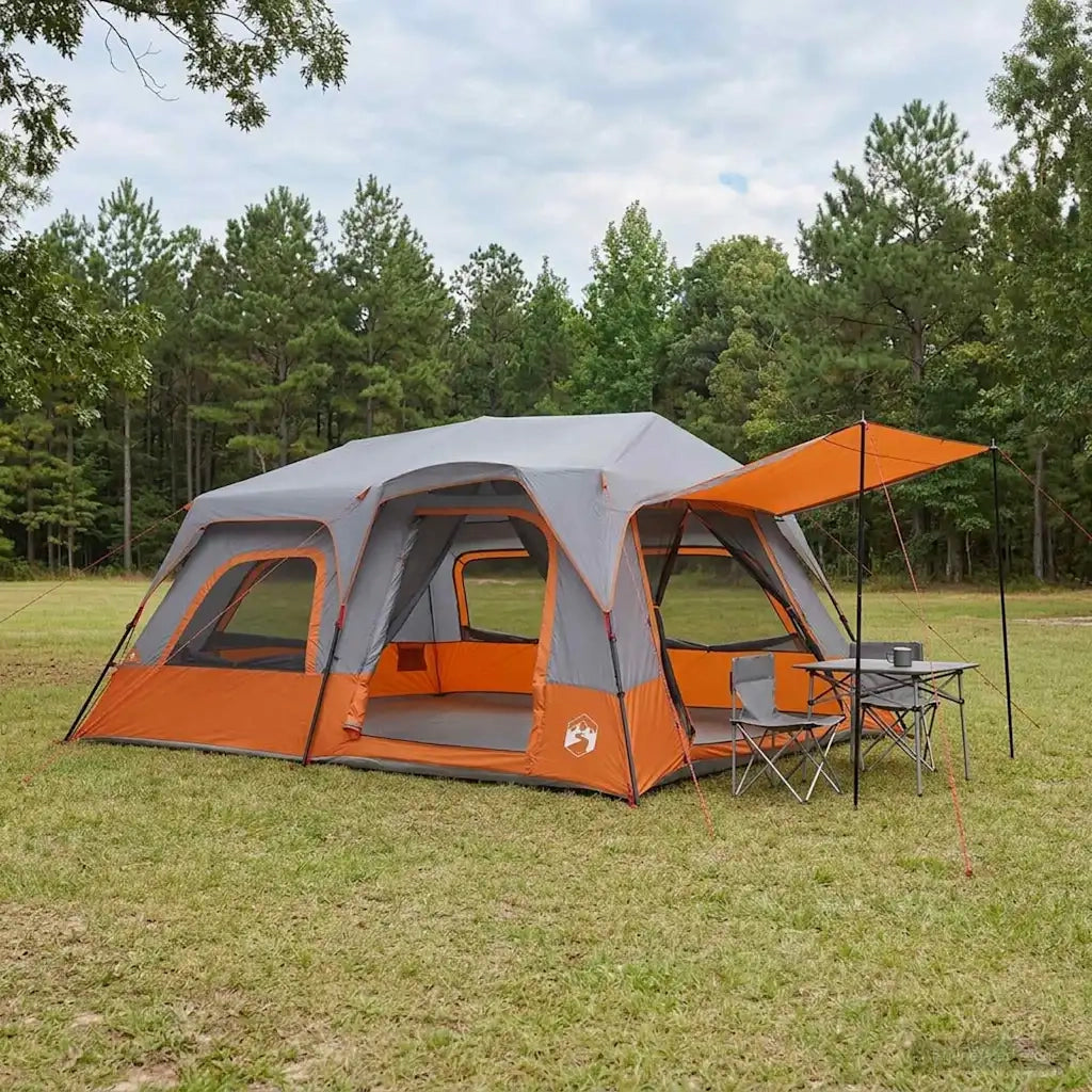 Tenda Istantanea Grigio e arancione 10 persone 42017489