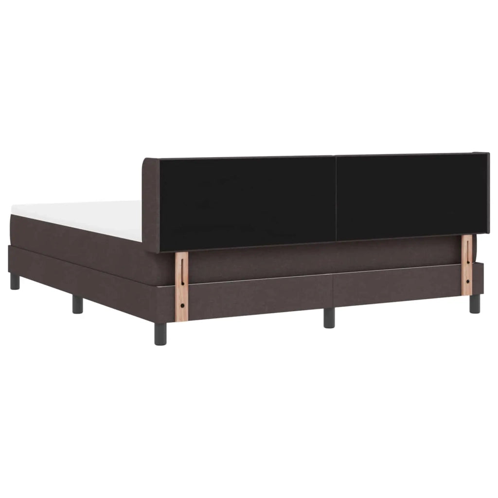 Letto a molle con testiera Marrone Scuro 200 x 180 cm Tessuto 3341121