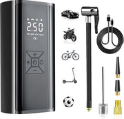 Pompa aeree elettrica - Mini pompa per bicicletta - Display LCD - Compressore di aria - Manometro