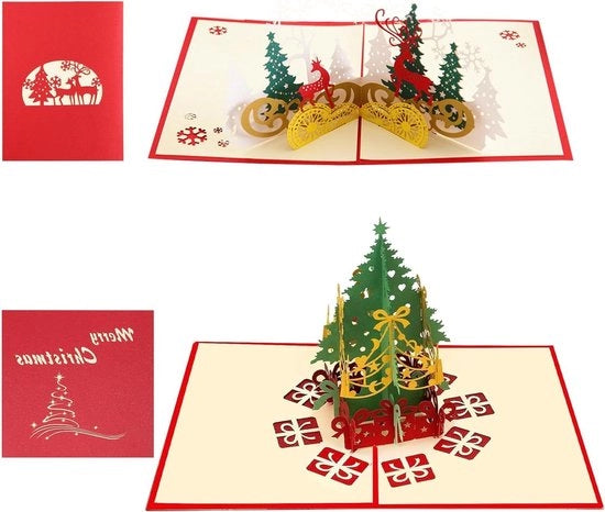 Cartoline di Natale con busta, set da 2 - Cartoline festive con buste