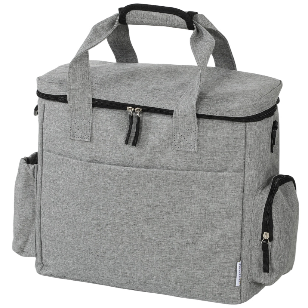 Trasportino per Cani con Scomparti e Ciotole ¨C zephmum ¨C Grigio Chiaro 38x17x35 cm
