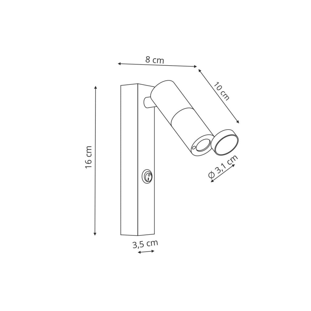 Applique MIRI oro orientabile LED 3W con interruttore
