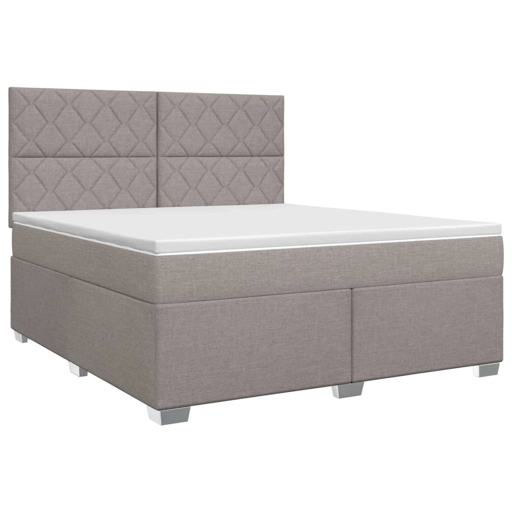 Letto box spring con materasso Tortora 140 x 190 cm Tessuto 3453413