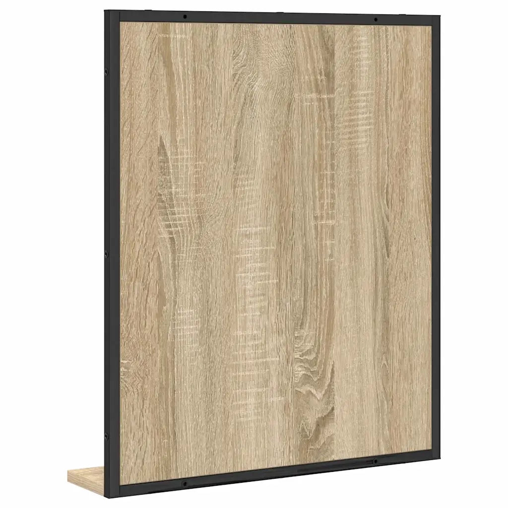 Specchio da Bagno | Specchio decorativo con lo scaffale Nero 50 x 12 x 60 cm
