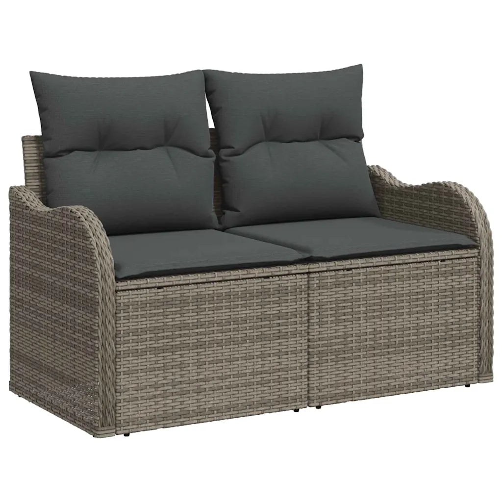 Set Divano da Giardino 9 pcs Grigio Poly Rattan 3358211