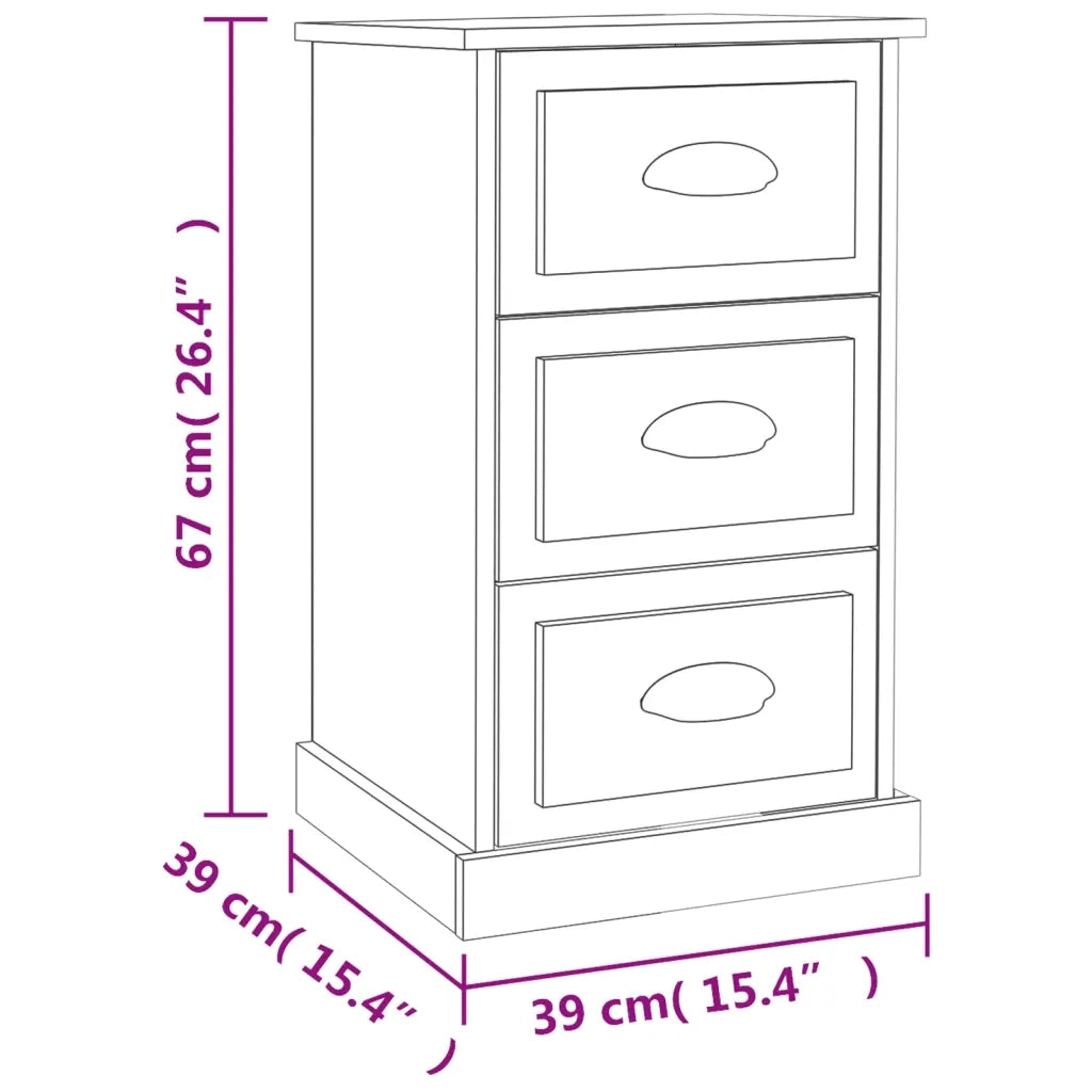 Comodino | Armadio da Notte | Mobiletto da notte Rovere Sonoma 39x39x67 cm in Legno Multistrato