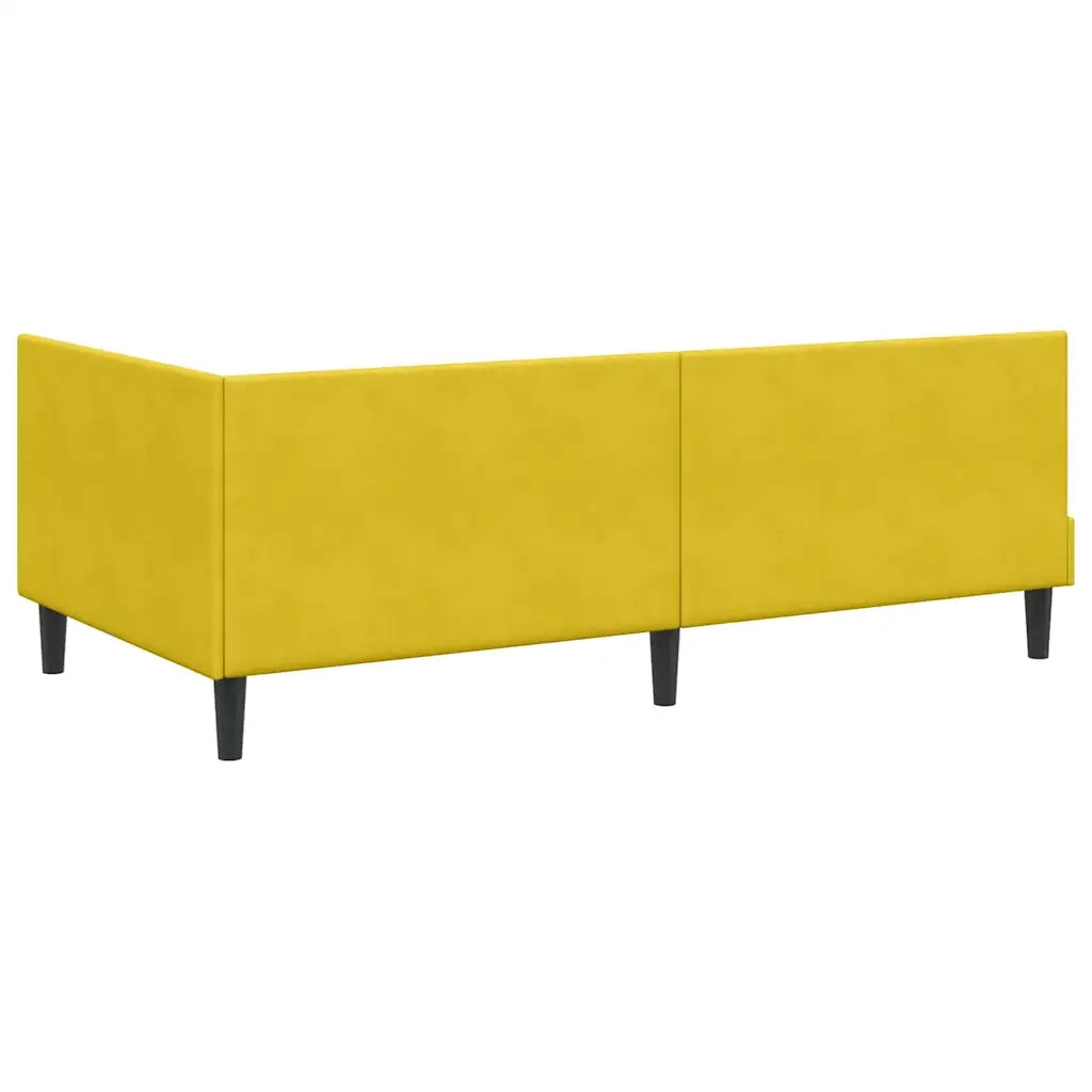Cornice del letto ad angolo Giallo 90 cm x 200 cm Velluto 42016232