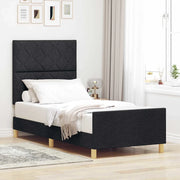 Struttura del letto con testiera Nero 100 x 200 cm Tessuto 3344783