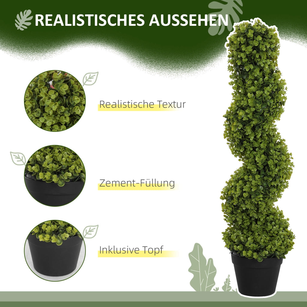 Set 2 Piante Artificiali Decorative con Vaso ¨C Xylo ¨C Verde 90 cm per Interno ed Esterno