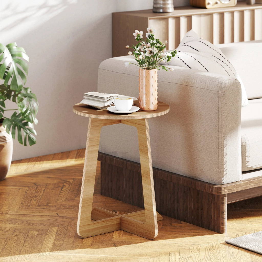 Tavolino da caff¨¨ rotondo in legno ¨C Minimal ¨C 50x50x40 cm