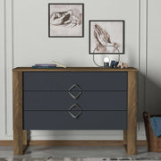 Jova, Cassettiera 3 Cassetti, 110x45x76h cm Marrone Noce
