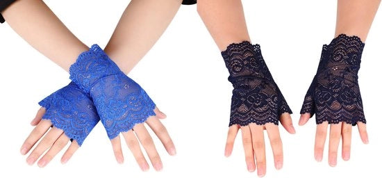 Maniche senza dita a corte dita per donne - 18,5 cm - 1 pezzo - materiale Polyester