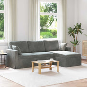 Divano Grigio scuro 228 x 134 x 80 cm Velluto 42024468