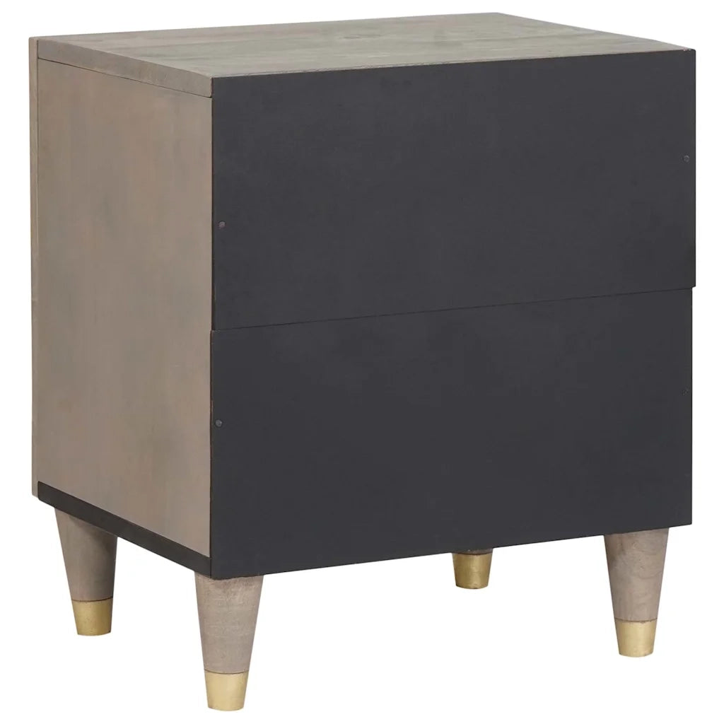 Set di 2 Comodini | Armadio da Notte | Mobiletto da notte con porta Grigio 40 x 33 x 46 cm