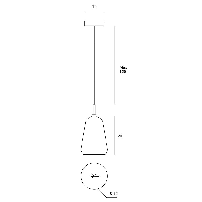 X-RAY LAMPADARIO A SOSPENSIONE 1 LUCE VETRO BOROSILICATO GRIGIO FUME' D.14CM ATTACCO G9  ROSONE ORO SPAZZOLATO