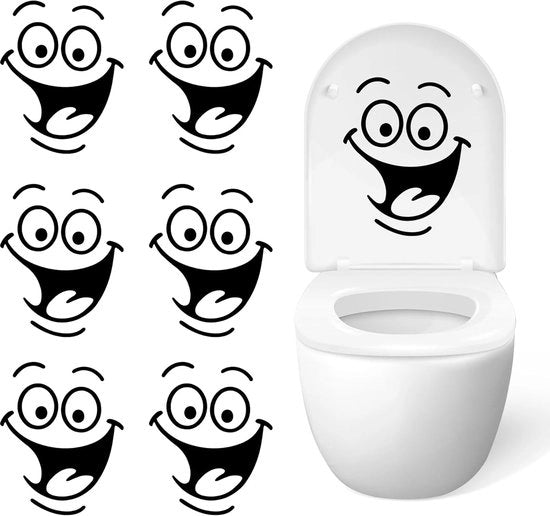 Sticker per WC - 6 pezzi - Sticker per occhiali WC e coperchio di chiusura
