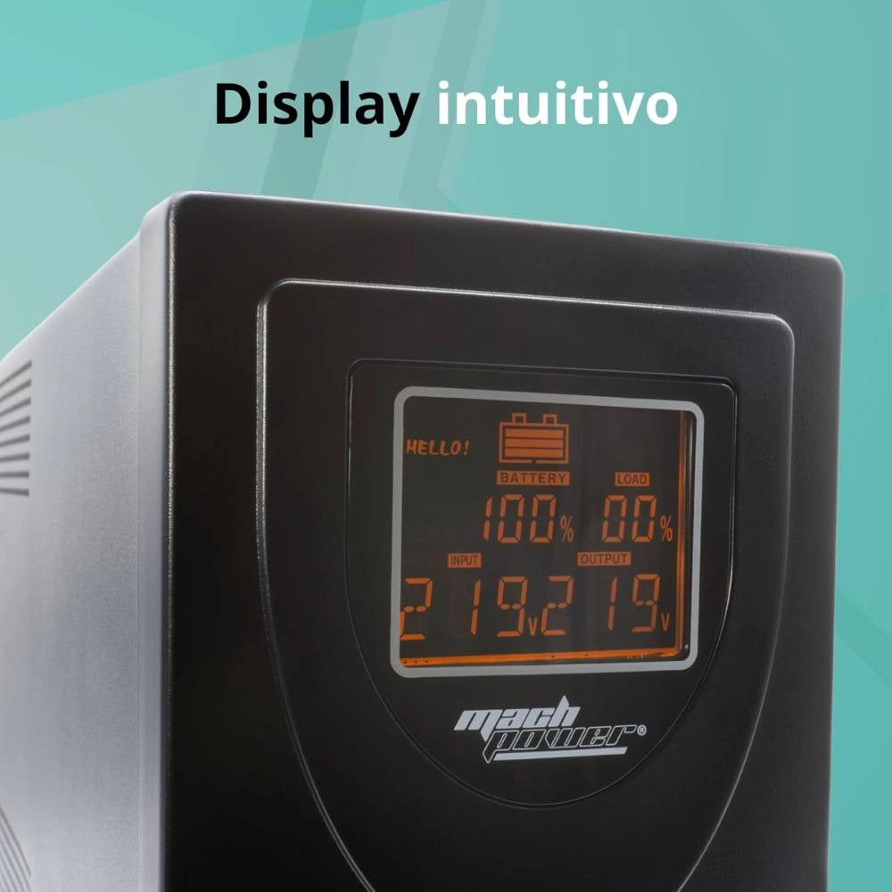 Mach power ups metal con display digitale e stabilizzatore avr *** potenza ampere (va) 2000 va, confezione 1