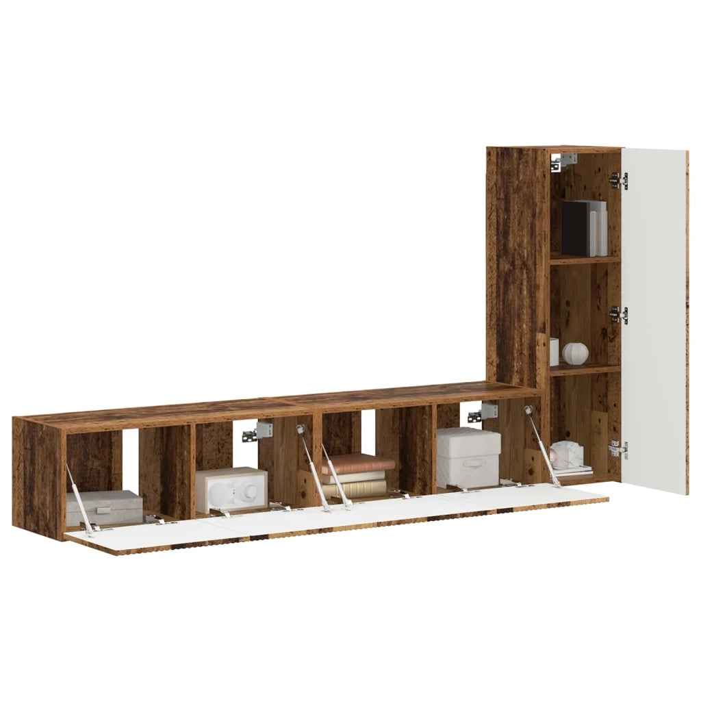 Set mobile TV 3 pcs Legno vecchio Legno multistrato