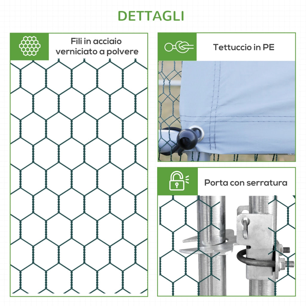 Pollaio da Giardino ¨C Minimal ¨C Argento, Acciaio, 3x2x2m