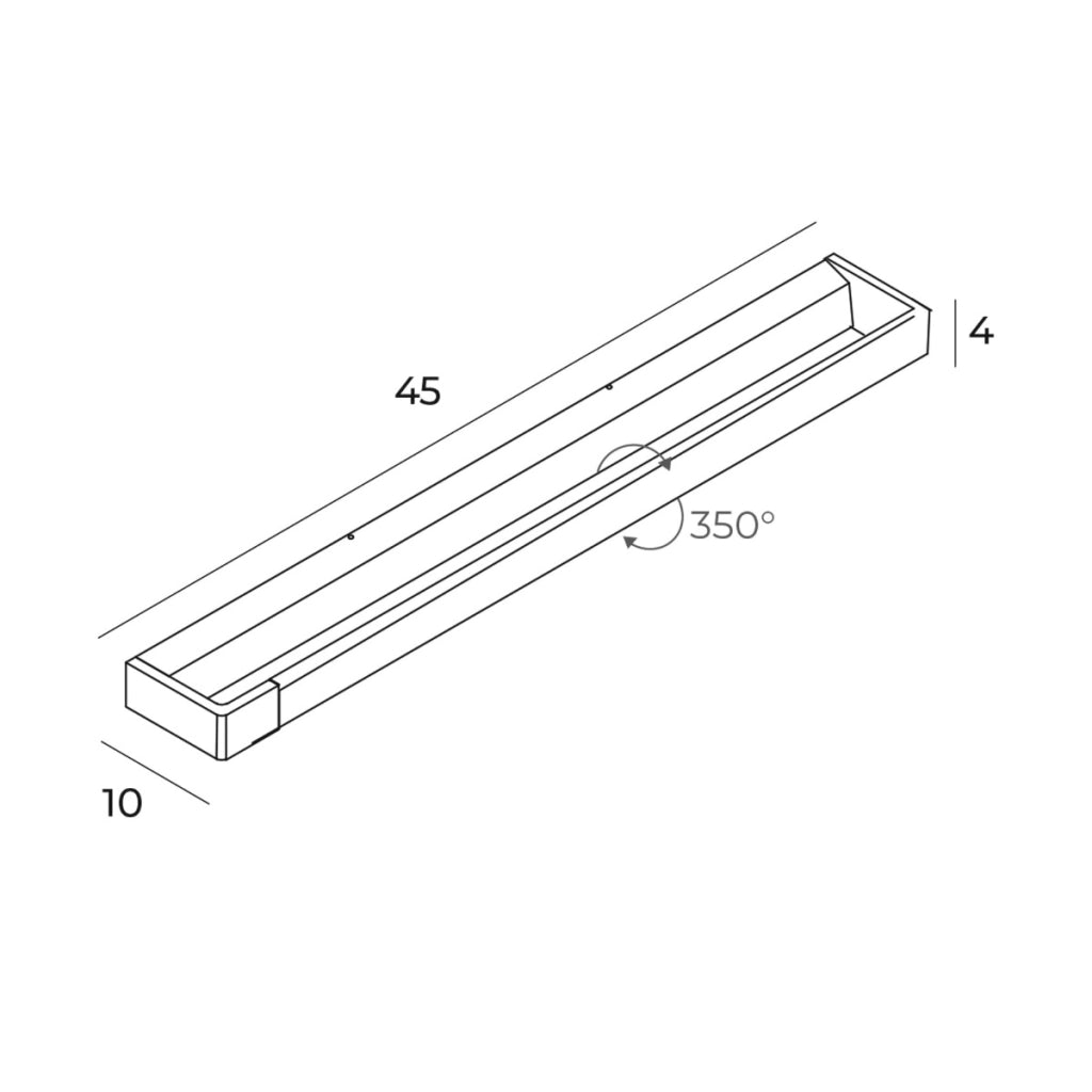 Applique nera regolabile 45cm LED 12W Maxlight W0307