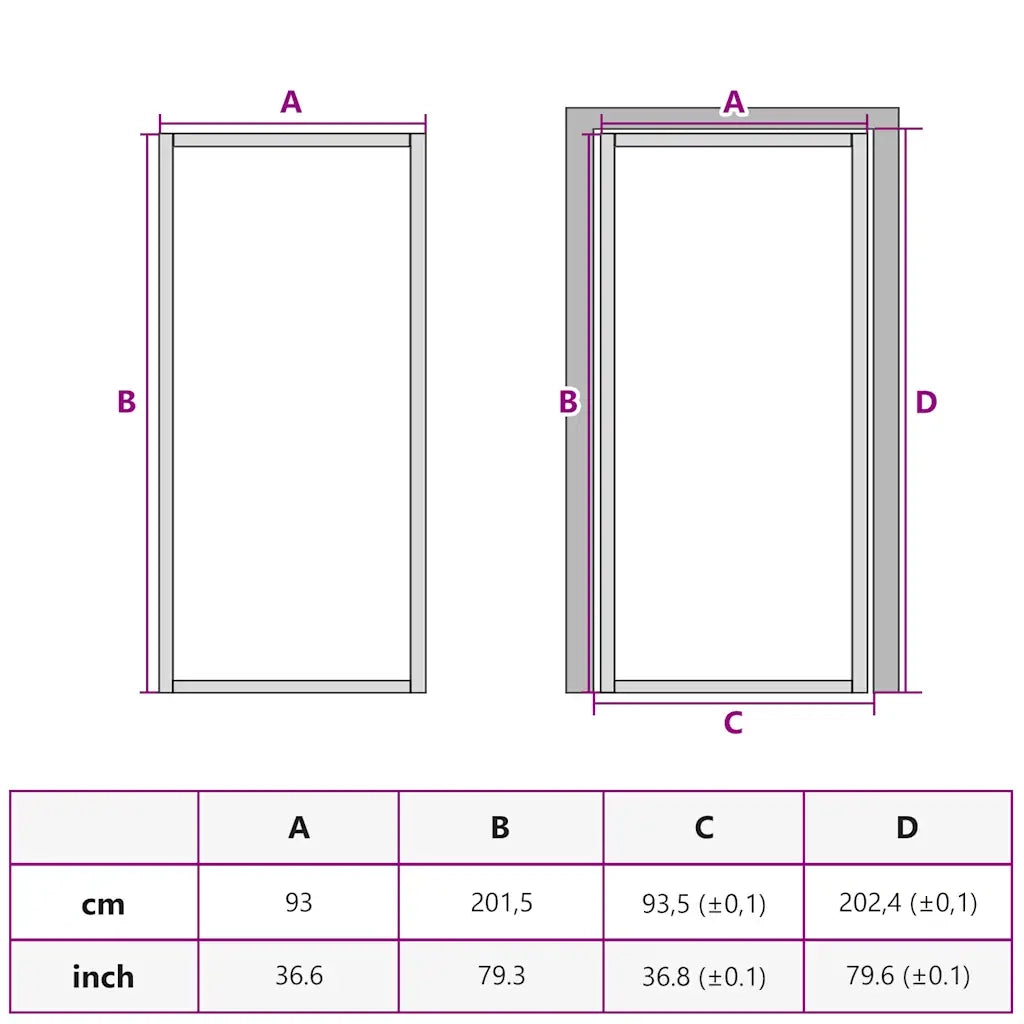 Porta Interni Sottile Oro 93x201,5cm Vetro Temperato Alluminio