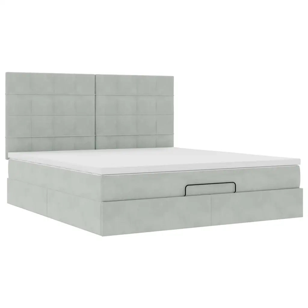 Struttura Letto Pouf con Materassi 160x200 cm in Velluto 3314330