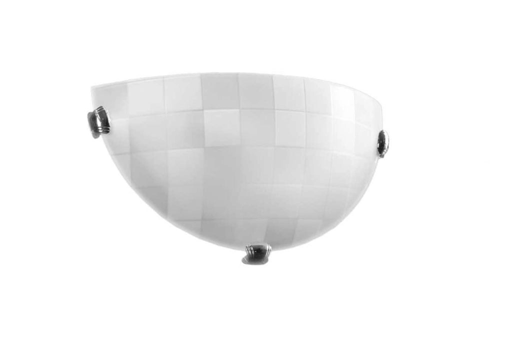 PLAFONIERA APPLIQUE DA 30CM CON DESIGN A QUADRI IN COLORE BIANCO