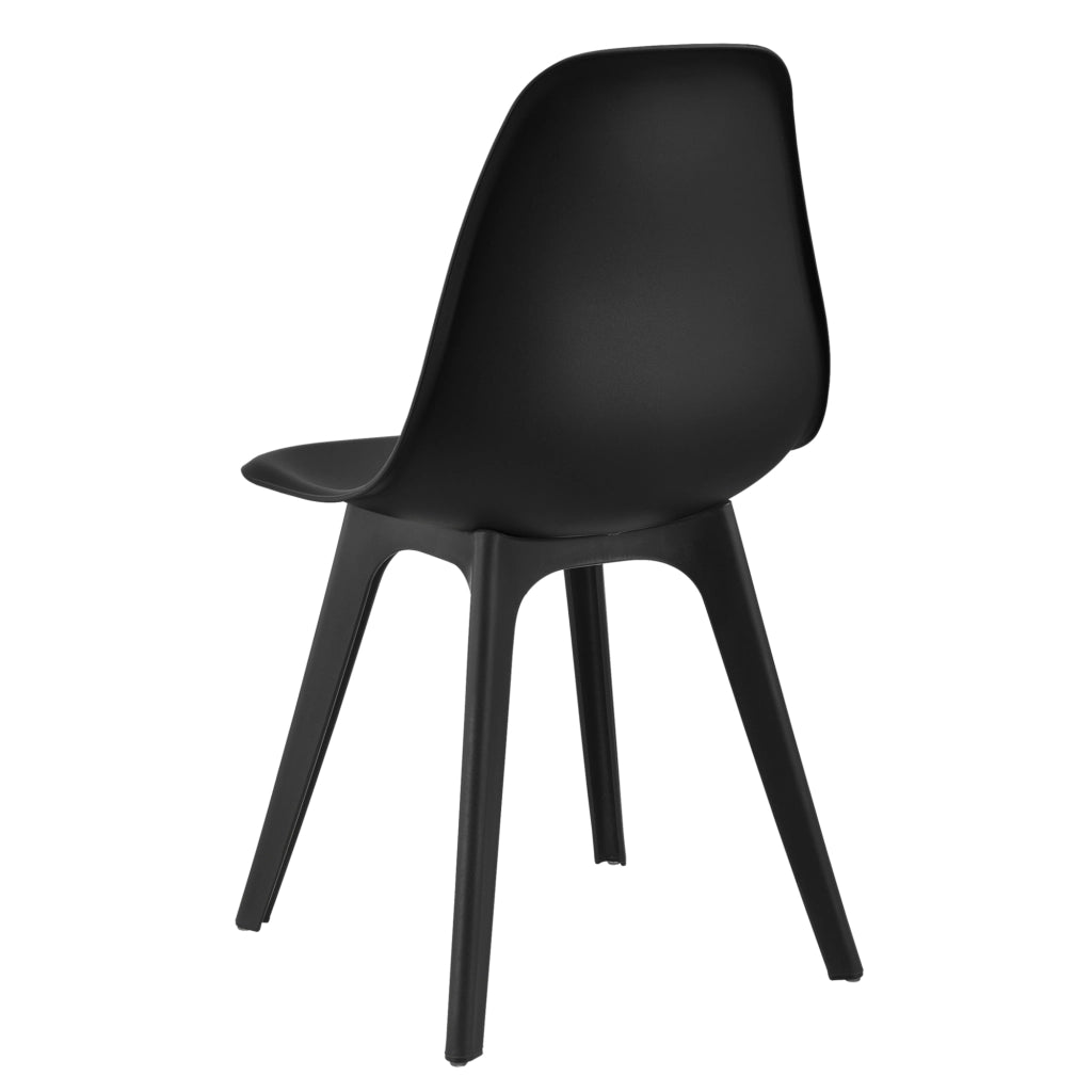 Set Brevik di 2 Sedie da Sala Pranzo in Plastica - Nero [en.casa]