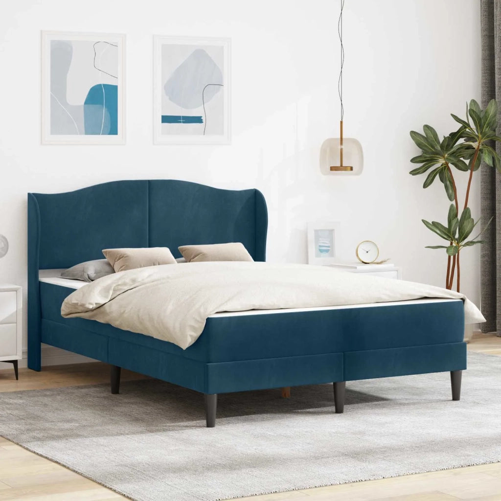 Letto matrimoniale | Letto per adulti | Struttura del letto con testiera 2 pcs Blu 120 x 190 cm Velluto