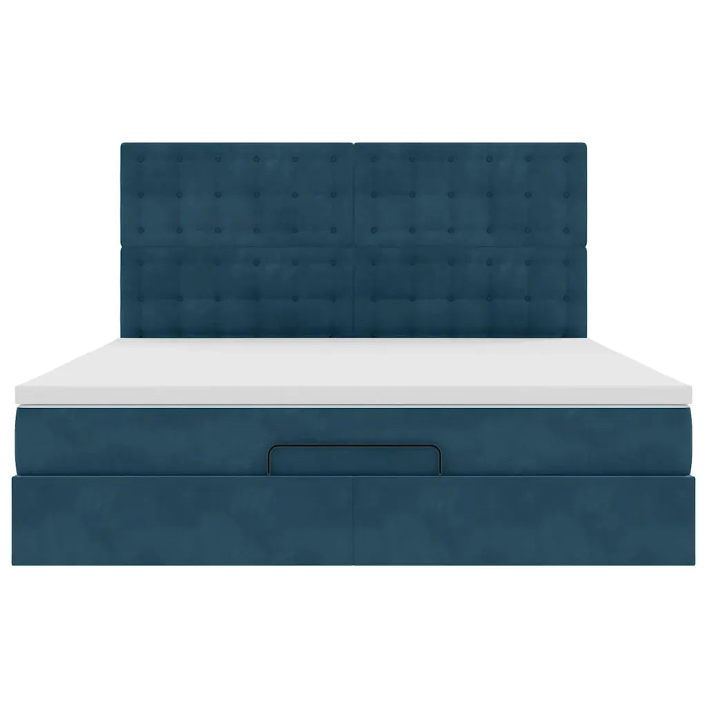 Struttura Letto Pouf con Materassi 160x200 cm Velluto 3314478