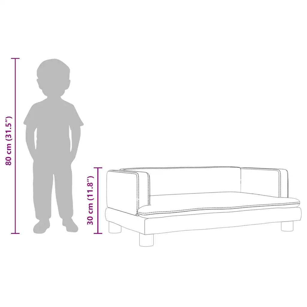 Divano per Bambini-Sofa-Divanetto Crema 80x45x30 cm in Velluto