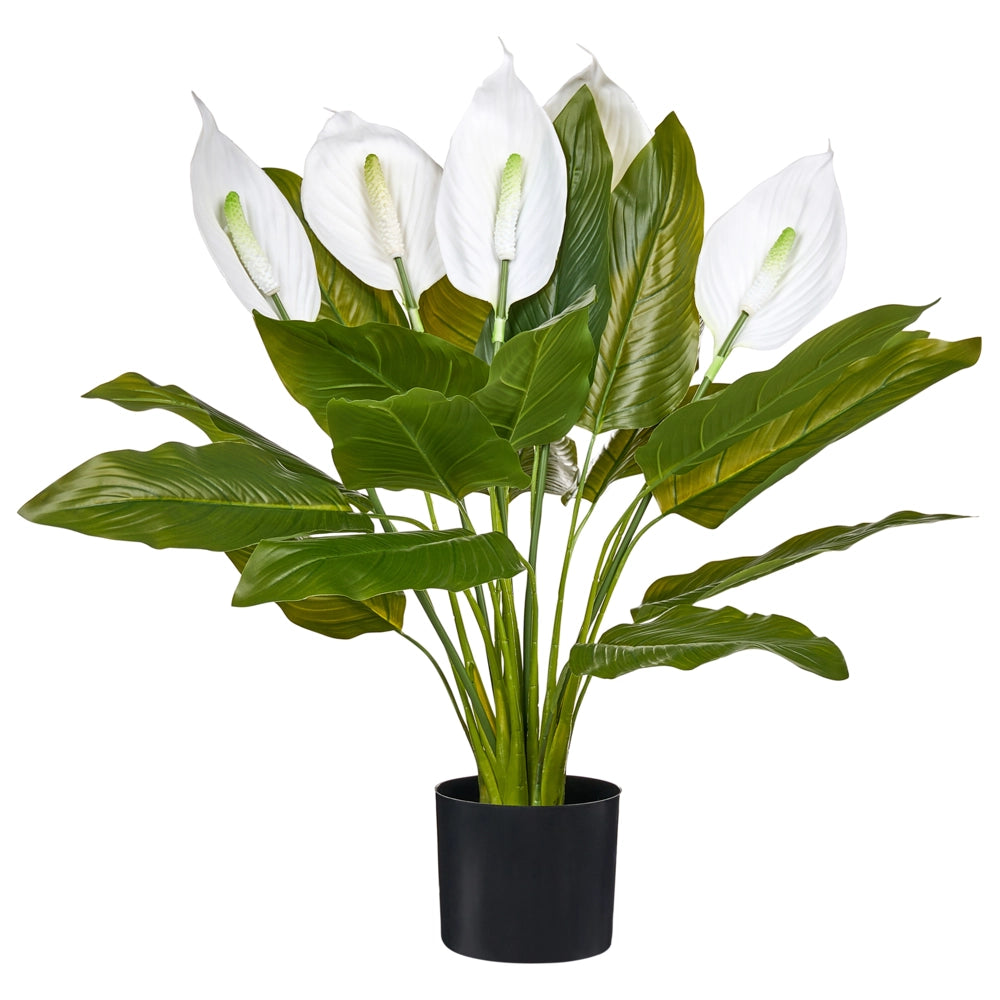 Pianta artificiale di Spathiphyllum in vaso Materiale sintetico Accessorio decorativo da interno