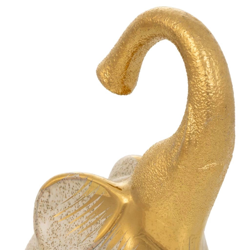 Elefante decoro ceramica dorata 12,5x7,5x20h