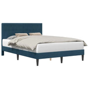 Letto matrimoniale | Letto per adulti | Struttura del letto con testiera Blu 140 x 190 cm Velluto