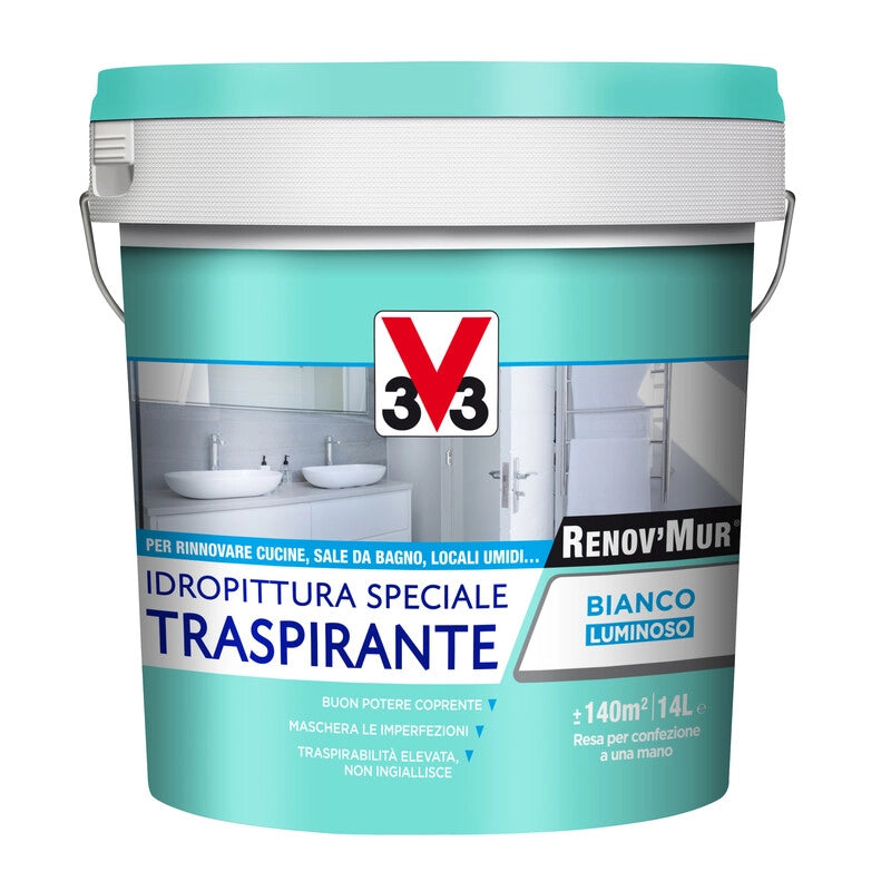 V33 RENOVMUR TRASPIRANTE BIANCO OPACO LT.4