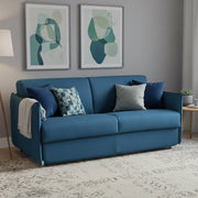 Gravere, Divano Letto 3 Posti Sfoderabile Made in Italy, 200x95 cm blu
