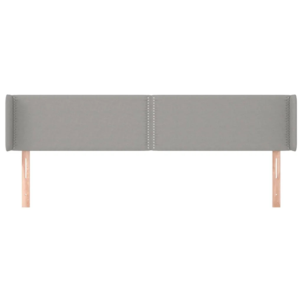 Testiera ad Orecchio-Testata con Orecchie Grigio Chiaro 183x16x78/88 cm in Tessuto 822409