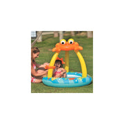 Trade Shop - Piscina Gonfiabile Con Parasole 100x95cm Forma Granchio Per Bambini Da Giardino -
