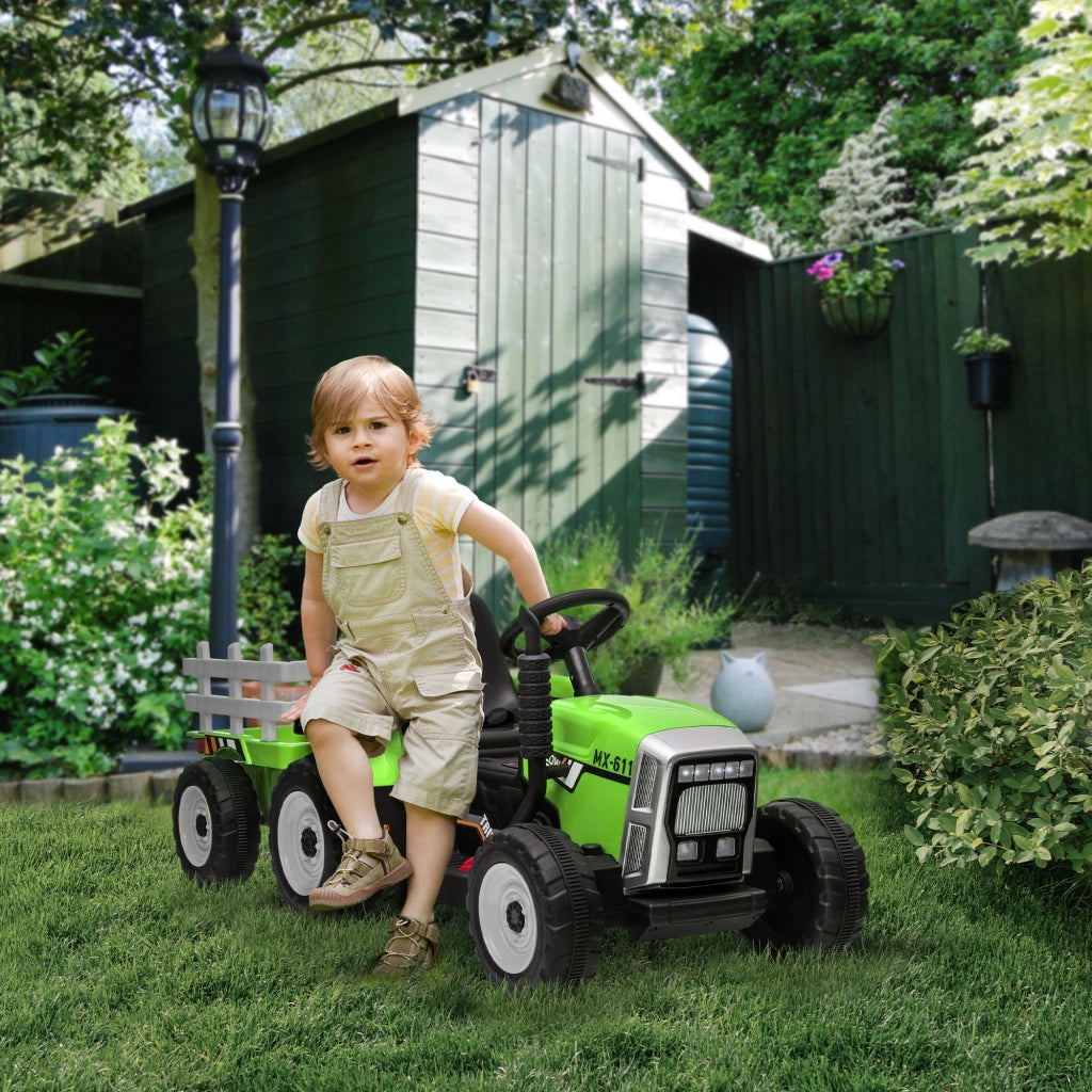 Trattore Elettrico per Bambini ¨C Xylo ¨C con Telecomando Genitori, Verde e Nero