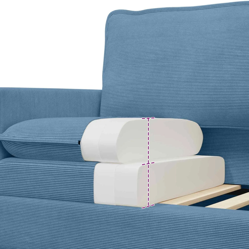 Set di divani 2 pcs Blu Tessuto 3417044