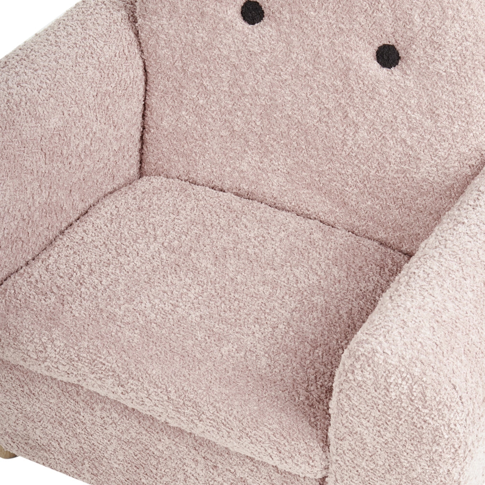 Sedia Rosa Boucle con braccioli per bambini Design moderno