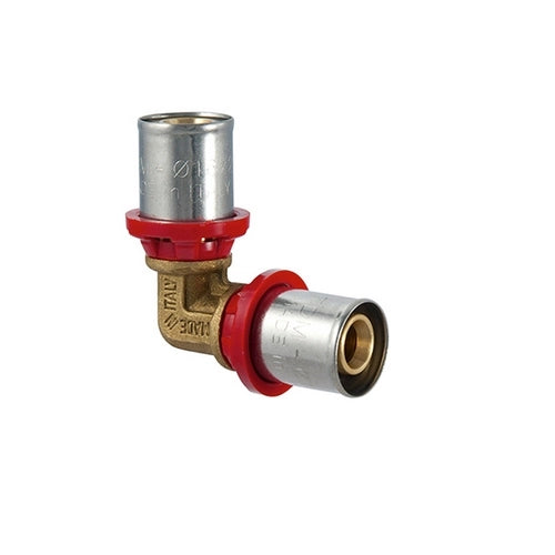 RACCORDO CURVO DOPPIO A PRESSARE PER MULTISTRATO- Diam. 20 x 20- TDMB- pezzi 1