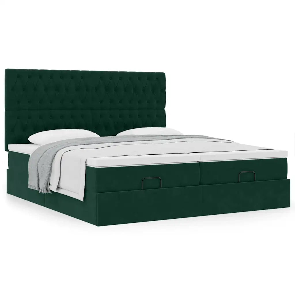 Struttura Letto Pouf con Materassi 180x200 cm Velluto 3313793