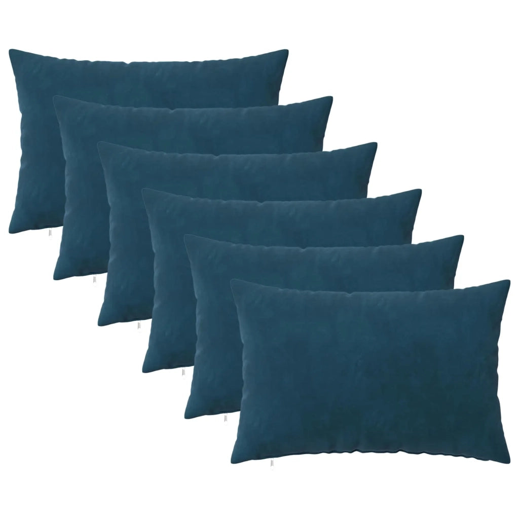 Federa 6 pcs HEERLEN Blu 30 x 50 cm Velluto 907690