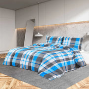 Set Copripiumino Blu e Grigio 155x220 cm in Cotone 136071