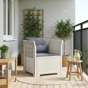 Poltrona a 1 Posto con Cuscini Aspetto Rattan PP Bianco 8011879