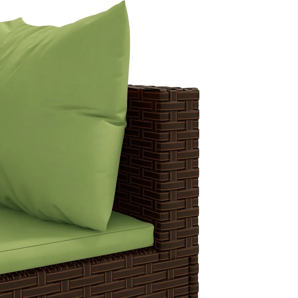 Set Mobili da Giardino 6pz con Cuscini in Polyrattan Marrone 3308134